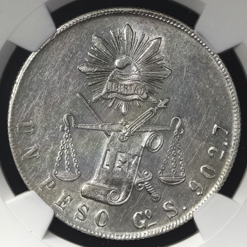 MEXICO メキシコ Peso 1873S  NGC-MS61 AU