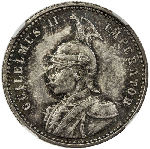 World Coins - Africa，GERMAN EAST AFRICA: Wilhelm II, 1888-1918, AR ¼ rupie, 1891, KM-3, wonderful mu