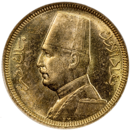 World Coins - Africa，EGYPT: Fuad, as King, 1922-1936, AV 20 qirsh, 1930/AH1349, KM-351, NGC graded M