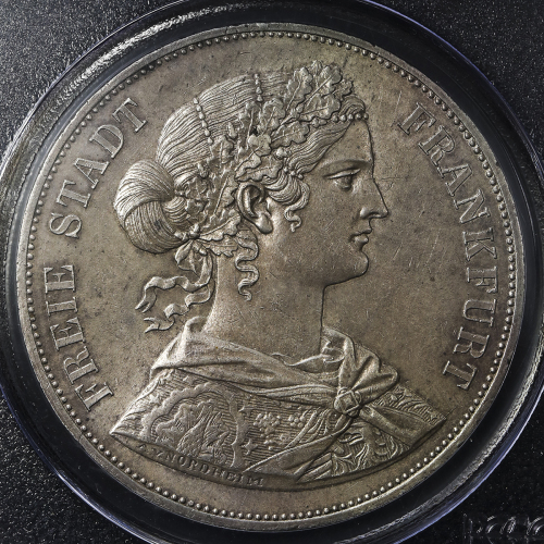 GERMANY Frankfurt フランクフ儿ト 2Taler 1866  PCGS-MS62 トーン -UNC