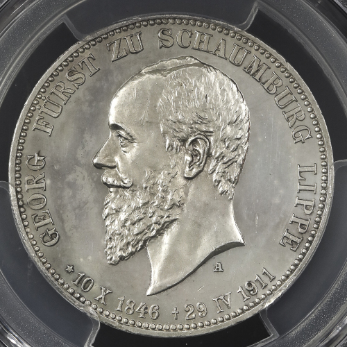 GERMANY Schaumburg-Lippe シャウムブ儿ク・リッペ 3Mark 1911A PCGS-PR63 Poof UNC