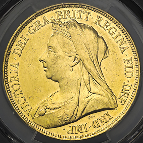 GREAT BRITAIN Victoria ヴィクトリア 5Pounds1893 PCGS-AU55 EF