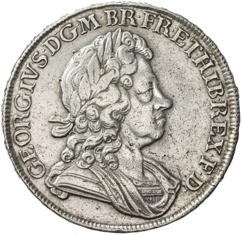 World Coins - Europe，GREAT BRITAIN: George I, 1714-1727, AR crown, 1716, KM-545.1, S-3639, SECVNDO o
