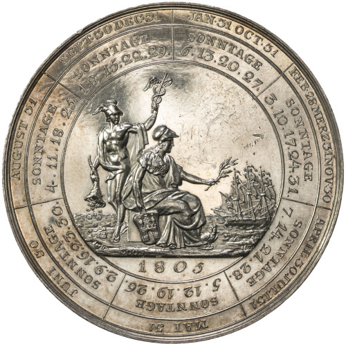 World Coins - Europe，HAMBURG: AR medal (18.88g), 1805, Gaedechens-2010, Sommer-A 121, Strothotte-180