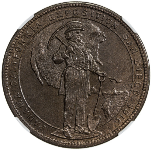 US Coins, Tokens & Medals，UNITED STATES:1915, bronze medal, H&K-427, NGC graded MS63 BR, 
