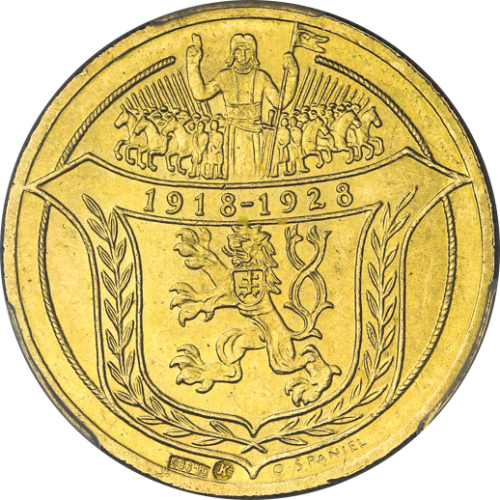 CZECHSLOVAKIA チェコスロバキア 4Dukaten 1928 PCGS-MS64 UNC+