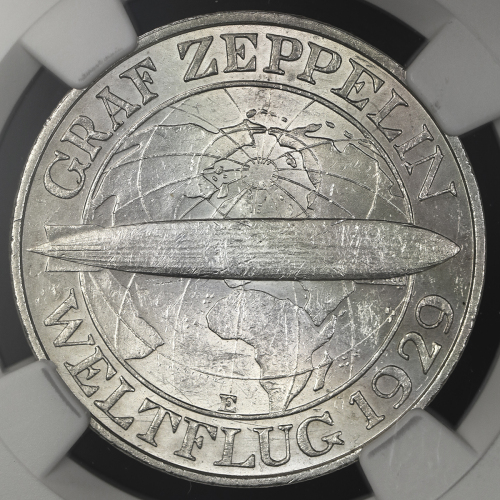 GERMANY Weimar Rep ワイマー儿共和国 3Reichsmark 1930E NGC-MS62 AU/UNC