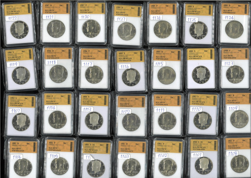 USA アメリカ合众国 50Cents 1981～89 全てSGS-MS70かPR70 返品不可 要下见 Sold as is No returns UNC&Proof