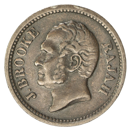 World Coins - Asia & Middle-East，SARAWAK: James Brooke, 1841-1868, AE ¼ cent, 1863, KM-1, nice Fine,