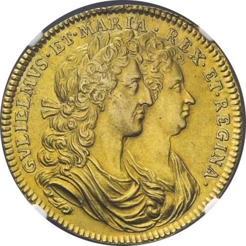 GREAT BRITAIN William&Mary ウィリアム&メアリー(1688~94) AV Medal 1689 NGC-AU58 EF+