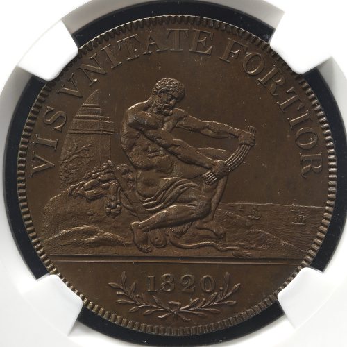 GREAT BRITAIN George III ジョージ3世(1760~1820) Pattern Crown in Copper 1820 NGC-PF66BN Proof -FDC