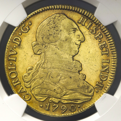 CHILE チリ 8Escudos 1790DA NGC-AU Details“Surface Hairlines“ 洗浄 -EF