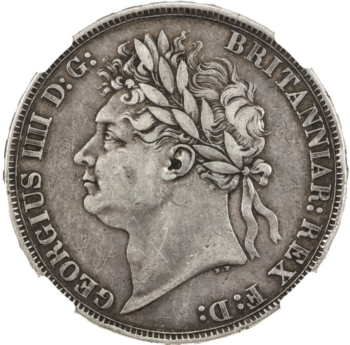 World Coins - Europe，GREAT BRITAIN: George IV, 1820-1830, AR crown, 1822, KM-680.2, S-3805, TERTIO e