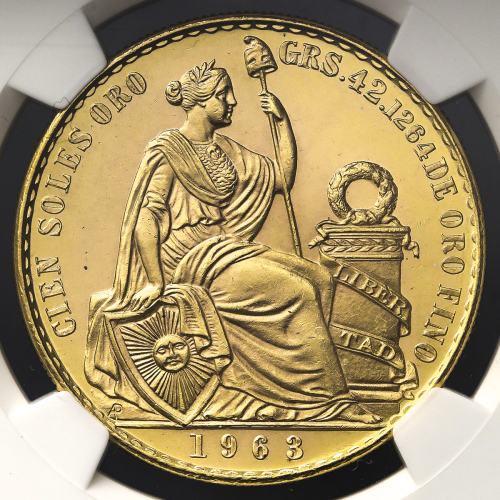 PERU ペ儿ー 100Soles 1963 NGC-MS65 UNC~FDC