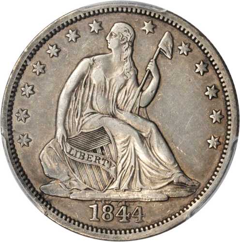 1844-O Liberty Seated Half Dollar. WB-22. Rarity-4. Doubled Date. EF-45 (PCGS).