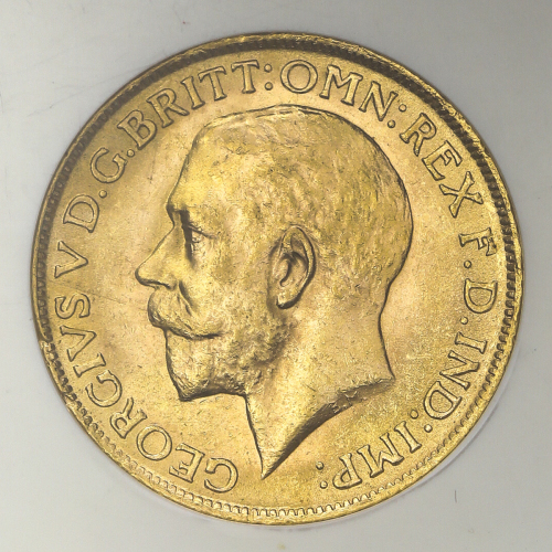 GREAT BRITAIN George V ジョージ5世(1910~36) Sovereign 1911 NGC-MS61 AU
