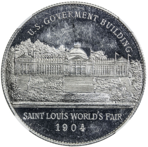 US Coins, Tokens & Medals，UNITED STATES:1904, aluminum medal, H&K-322e, NGC graded MS62, 