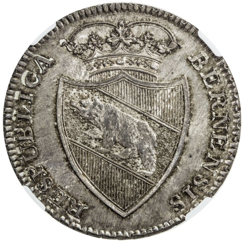 World Coins - Europe，BERN: AR thaler, 1796, KM-149, Dav-1759, attractive original tone, fantastic st