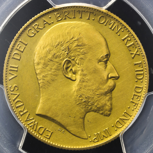GREAT BRITAIN Edward VII エドワード7世(1901~10) 2Pounds 1902 PCGS-PR62 Matte マットProof AU~UNC