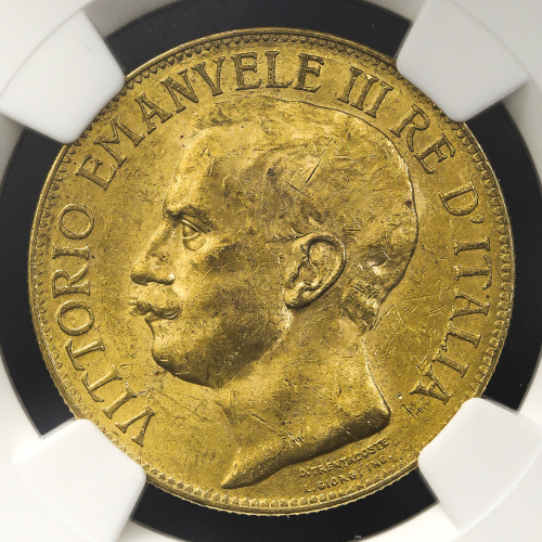 ITALY Kingdom 统一王国 50Lire 1911R NGC-MS61 AU