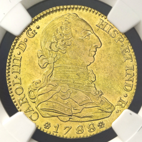 SPAIN スペイン 4Escudos 1788M/JD NGC-AU Details“Obv.Scratched“ 肖像面に軽いスクラッチ EF