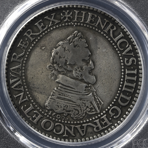 FRANCE Henry IV アンリ4世 (1589~1610) Essai Franc D‘argent 1607A PCGS-VF Detail“Repaired“ 目立たぬ修正あり -VF