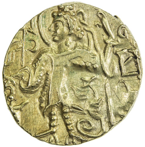 India - Ancient，KUSHAN: Kipunada, ca. 350-375, AV dinar (7.80g), Mitch-3581/83, king standing, Brahm
