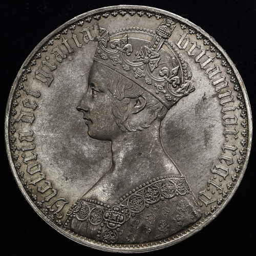 GREAT BRITAIN Victoria ヴィクトリア(1837~1901) Crown 1847 edge bamp 縁に小伤あり EF
