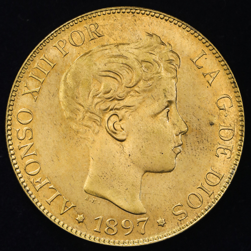 SPAIN スペイン Restrike 100Pesetas 1897(62)S‐GV UNC