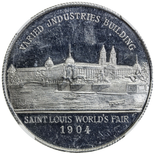 US Coins, Tokens & Medals，UNITED STATES:1904, aluminum medal, H&K-322c, NGC graded MS64 PL, 