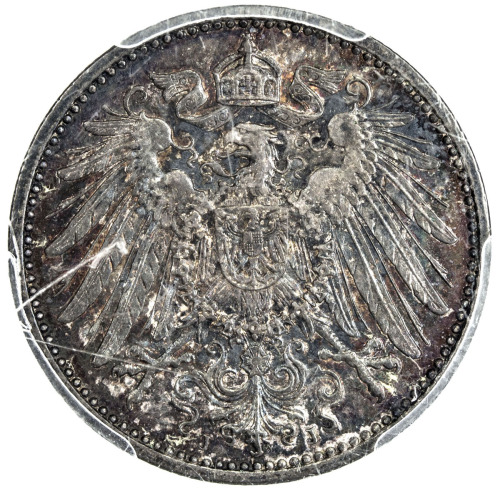 World Coins - Europe，GERMANY: Wilhelm II, 1888-1918, AR mark, 1902-J, KM-14, lovely iridescent tonin
