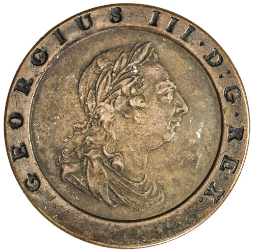 World Coins - Europe，GREAT BRITAIN: George III, 1760-1820, AE 2 pence, 1797, S-3776, pleasing VF.