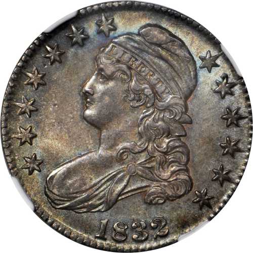 1832 Capped Bust Half Dollar. O-104. Rarity-3. Small Letters. MS-62 (NGC).
