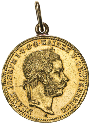 World Coins - Europe，AUSTRIA: Franz Josef I, 1848-1916, AV krone (11.43g), 1866-A, KM-2255, loop att