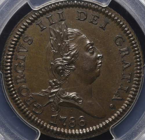 ISLE OF MAN マン岛 Penny 1786 PCGS-PR63BN Proof UNC