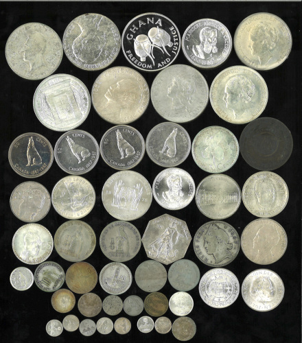 SOUTH&NORTH AMERICA 南北アメリカ Lot of 49 coins 大型银货8枚を含む殆ど银货 计49枚组  返品不可 要下见 Sold as is No returns F~Pro
