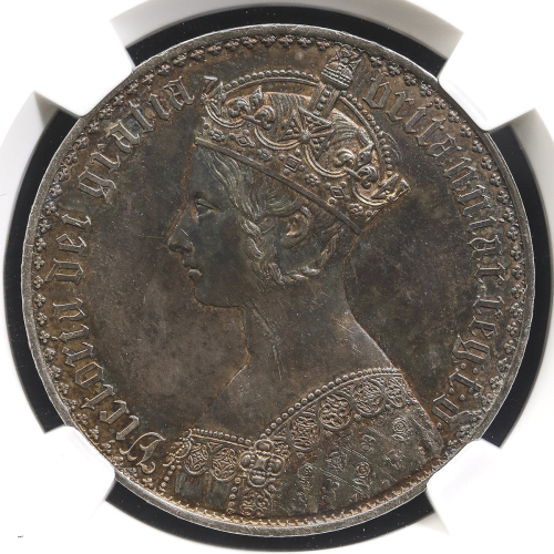 GREAT BRITAIN Victoria ヴィクトリア(1837~1901) Crown 1847 PCGS-PR62 トーン Proof AU/UNC