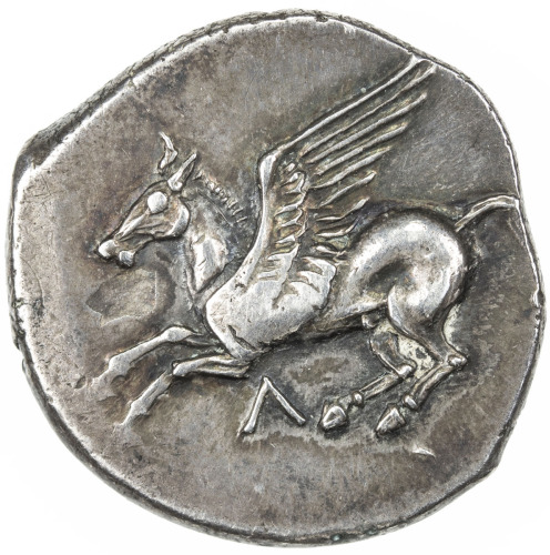 Ancient - Greek，LEUKAS: AR didrachm (8.71g), circa 420-350 BC, S-2277, Pegasus flying left, with poi