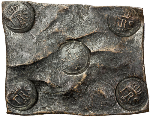 World Coins - Europe，SWEDEN: Frederick I, 1720-1751, AE daler silvermynt, Avesta, 1747, 155x120mm, 