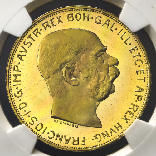 AUSTRIA Franz Josef I フランツ・ヨーゼフ1世(1848~1916) Restrike 100Corona 1915 NGC-PF66 Ultra Cameo Proof -FDC