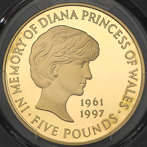GREAT BRITAIN Elizabeth II エリザベス2世(1952~) 5Pounds in Gold 1999  PCGS-PR66 DCAM Proof