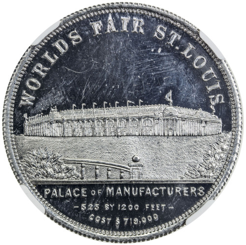 US Coins, Tokens & Medals，UNITED STATES:[1904], aluminum medal, H&K-322a, NGC graded MS64 PL, 