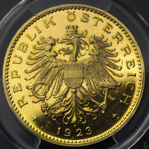 AUSTRIA Republic オーストリア共和国 100Kronen 1923 PCGS-PR63 DCAM Proof UNC
