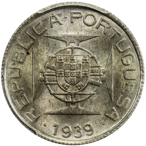 World Coins - Africa，ST. THOMAS & PRINCE: Portuguese Colony, AR 2½ escudos, 1939, KM-Pr6, stamped PR