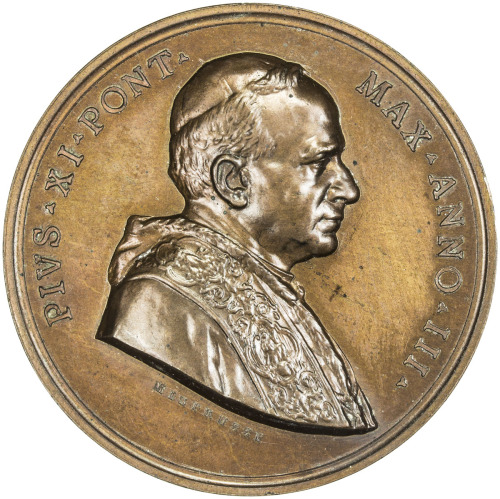 World Coins - Europe，VATICAN: Pius XI, 1922-1939, AE medal, 1924, Rinaldi-118, 32mm, bronze annual m