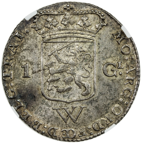World Coins - The Americas，NETHERLANDS WEST INDIES: Dutch Republic, AR gulden, Utrecht, 1794, KM-3, 