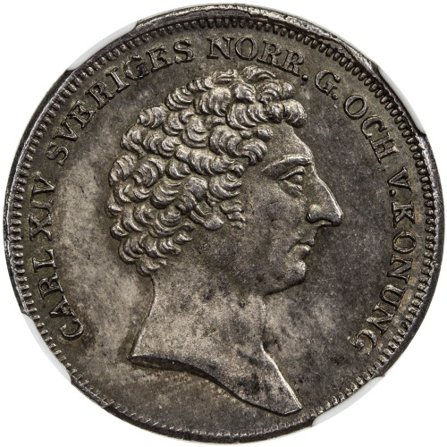 World Coins - Europe，SWEDEN: Carl XIV Johan, 1818-1844, AR ¼ riksdaler, 1830, KM-427, Cr-147, initia
