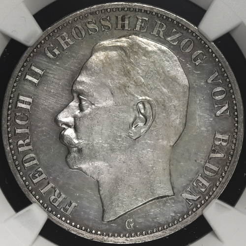 GERMANY Baden バーデン 3Mark 1911G  NGC-PF61 Cameo Proof -UNC