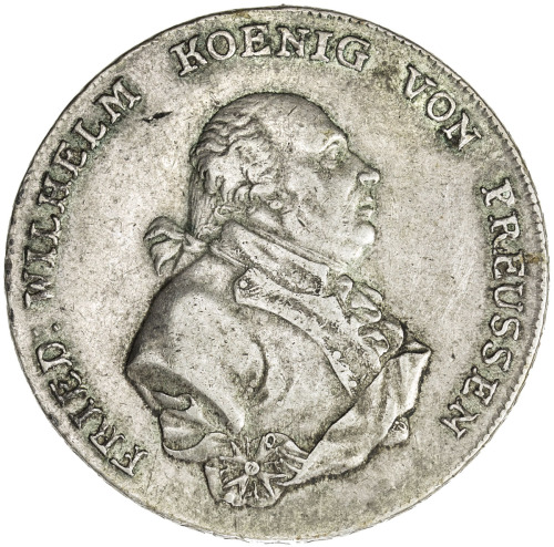 World Coins - Europe，PRUSSIA: Friedrich Wilhelm II, 1786-1797, AR thaler (22.10g), Berlin, 1795-A, K