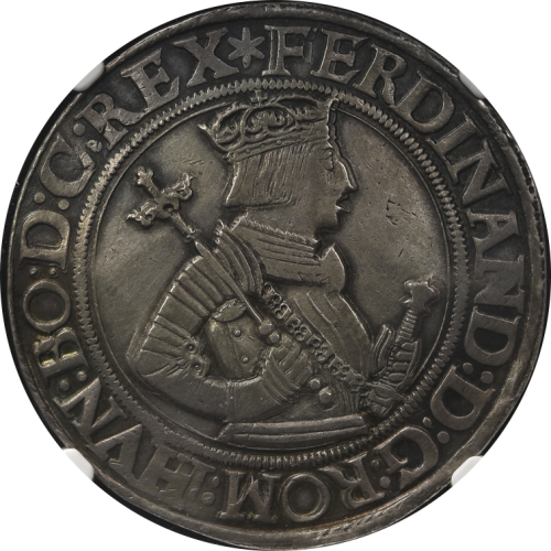 HOUSE OF HABSBURG Ferdinand I フェ儿ディナンド1世(1521~64) Taler ND(1521~64) NGC-XF Details“Edge Filing“ 縁に小さ